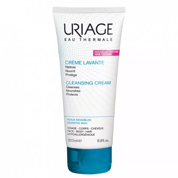 Uriage Créme Lavante Nourrissante - Visage, Corps et Cheveux - Peaux Sensibles, 200ml