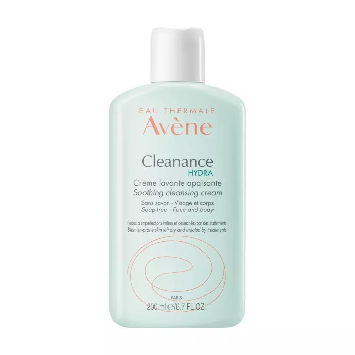 AVéNE CLEANANCE HYDRA - Créme Lavante Apaisante - Visage et Corps - Peaux é Imperfections Irritées et Desséchées, 200ml