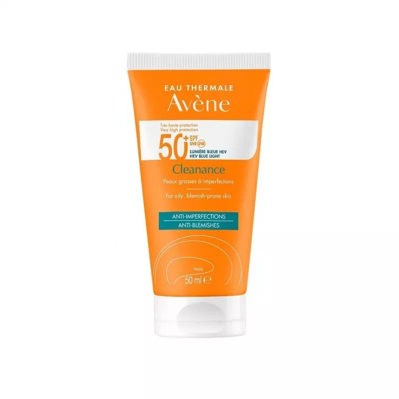 Avéne Cleanance é Créme Solaire SPF50+ é Visage é Peaux Grasses é Imperfections, 50ml