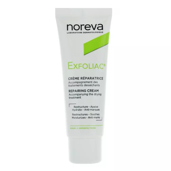 NOREVA EXFOLIAC - Créme Réparatrice - Visage - Peaux é Imperfections, 40ml