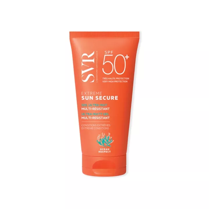 SVR SUN SECURE EXTREME - Gel Solaire Ultra Mat Multirésistant SPF50+ - Visage et Corps, 50ml