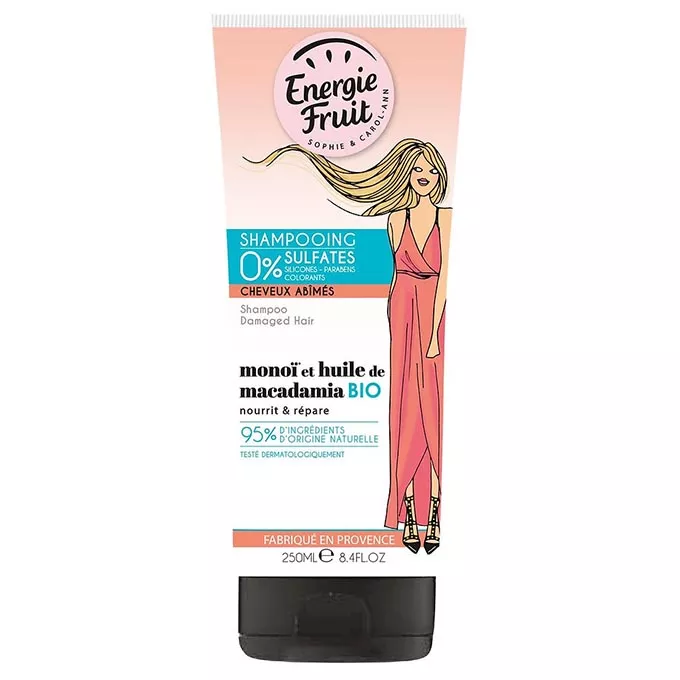 énergie Fruit - Shampooing Sans Sulfate "Monoé et Huile de Macadamia" 250ml - Cheveux Abémés