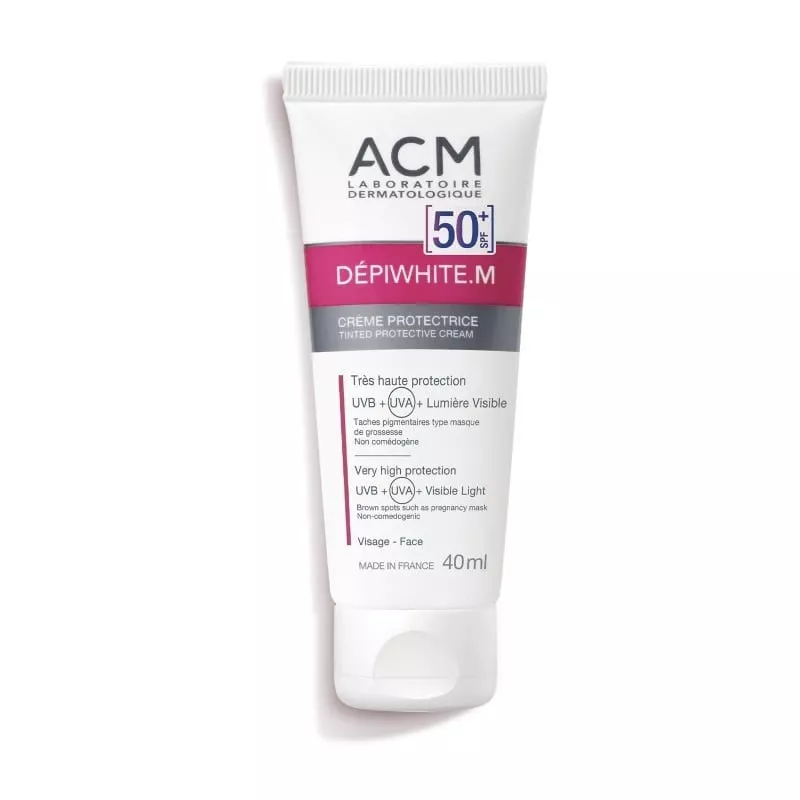 ACM Dépiwhite M  Créme Solaire Protectrice Invisible SPF50+  Prévention des Taches Pigmentaires Visage 40ml