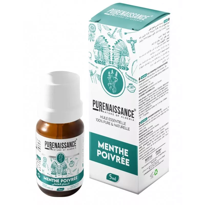 Purenaissance Huile Essentielle de Menthe Poivrée | Stimulante et Revigorante é 5ml