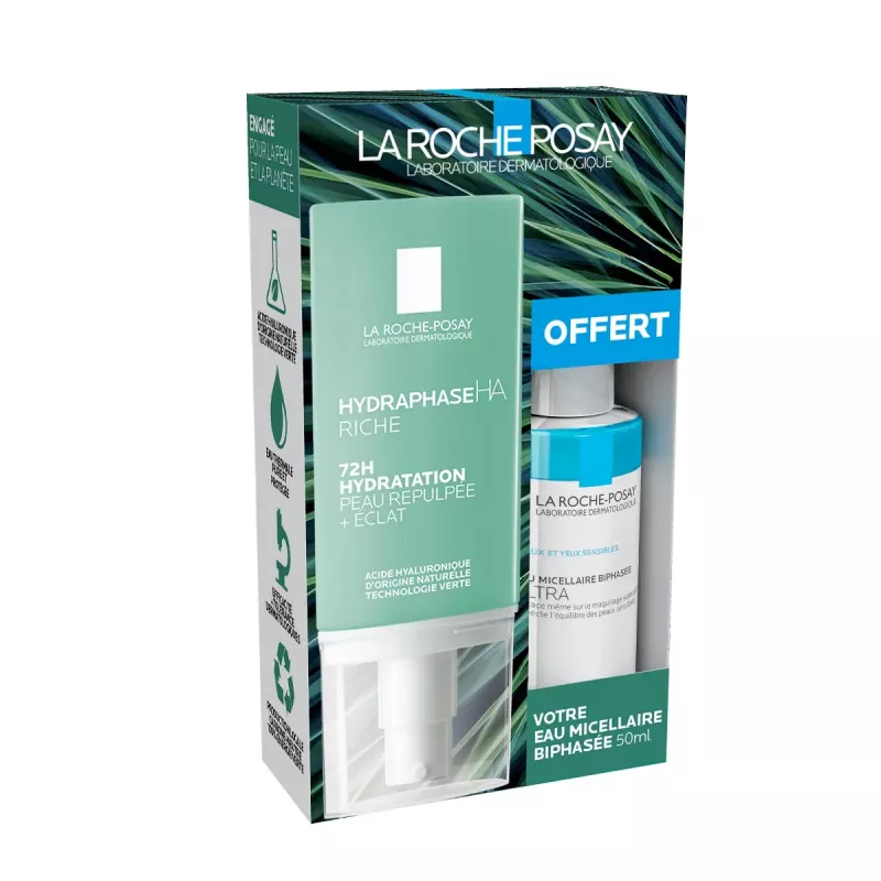 LA ROCHE POSAY COFFRET HYDRAPHASE HA - Créme Riche  50ml + Mini Eau Micellaire Biphasée 50ml Offerte