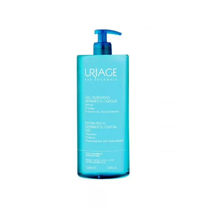 URIAGE Gel Douche Surgras Dermatologique - Visage et Corps - Peaux Sensibles, 1L