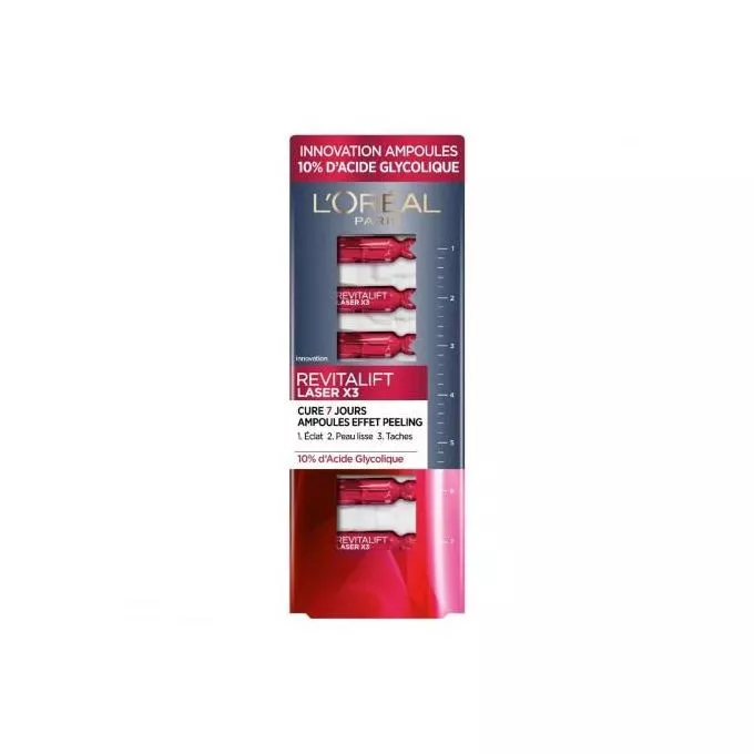 L'Oreal Ampoules Effet Peeling Revitalift Laser x3 Cure 7 Jours 10% D'Acide Glycolique 7x1ml