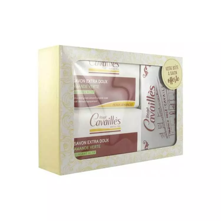 ROGE CAVAILLES COFFRET Savon Surgras Extra Doux Amande Verte