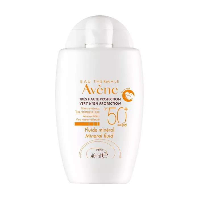 AVéNE SOLAIRE - Fluide Minéral  SPF50+ - Visage - Peaux Intolérantes, 40ml