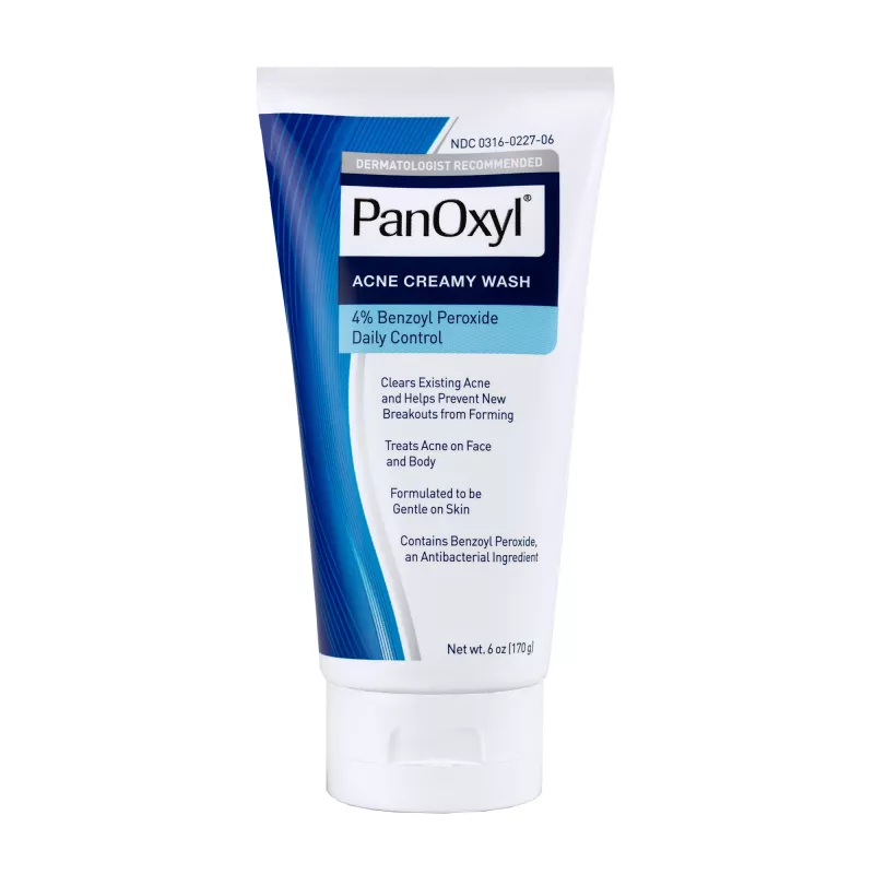 PanOxyl 4 % Nettoyant crémeux contre l'acné, Peroxyde de benzoyle é , 170 g