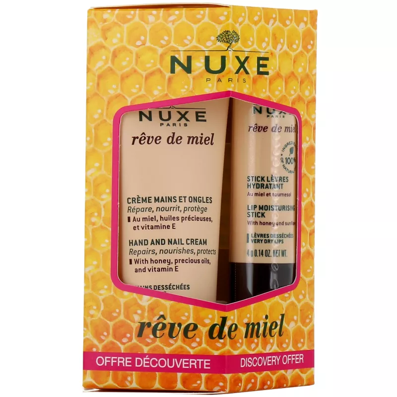 Nuxe Réve de Miel - Créme Mains et Ongles + Stick Lévres Hydratant