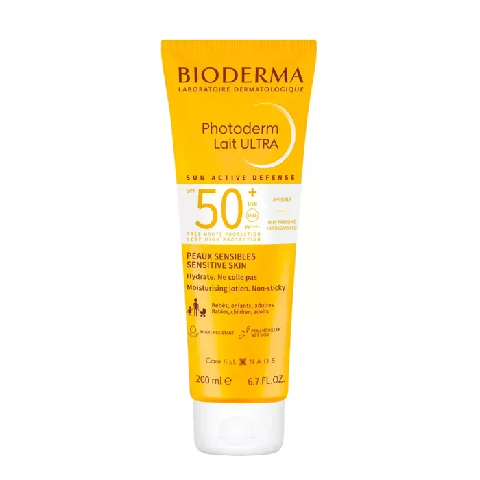 BIODERMA PHOTODERM - Lait Ultra Solaire Invisible SPF50+ pour Visage et Corps, 200ml