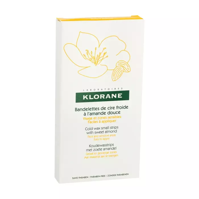 Klorane - Bandelettes de Cire Froide é l'Amande Douce - Visage et Zones Sensibles