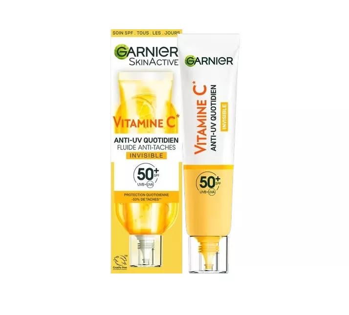 Garnier SkinActive Fluide UV Quotidien Révélateur D'éclat SPF50+ - Protection et éclat, 40ml