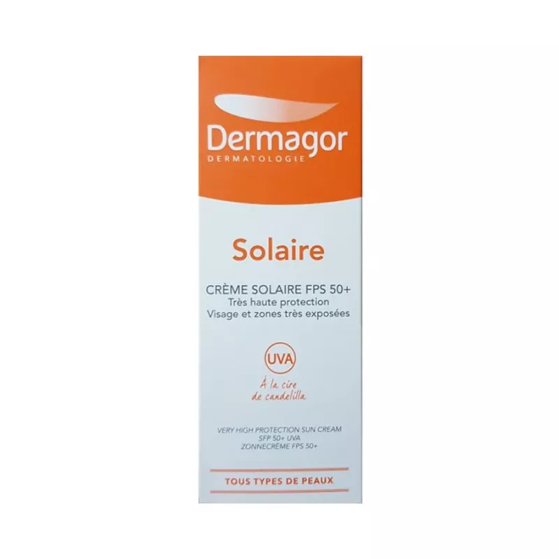 Dermagor Créme Solaire FPS 50+ - Protection UVA/UVB - Peaux Sensibles, 40ml