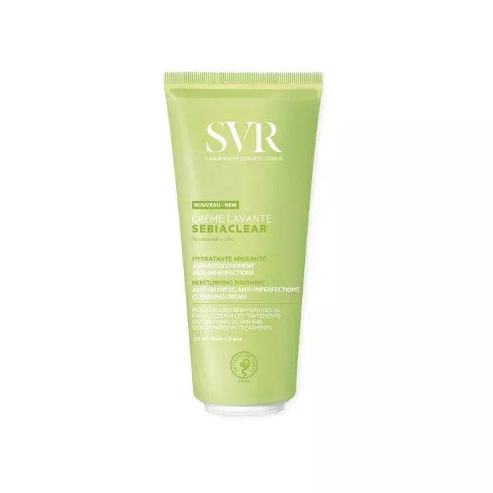 SEBIACLEAR Créme Lavante Hydratante Apaisante é Peaux Grasses Déshydratées, 200ml