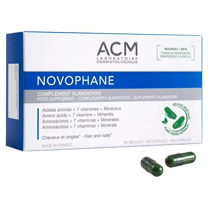 ACM Novophane Ongles & Cheveux é Complément Alimentaire Fortifiant, 30 Gélules