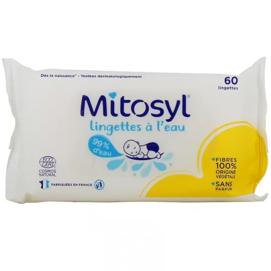 Mitosyl Lingettes é léEau Bio é Nettoyantes et Apaisantes é 60 Unités