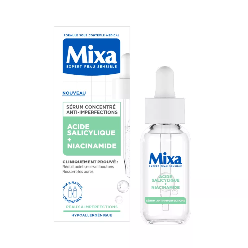 Mixa Sérum Concentré Anti-Imperfections é Peaux Grasses, Mixtes et Sensibles