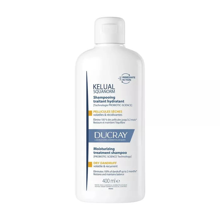 Ducray Kelual Squanorm Shampooing Traitant Hydratant Anti-Pelliculaire 400ml é Pellicules Séches