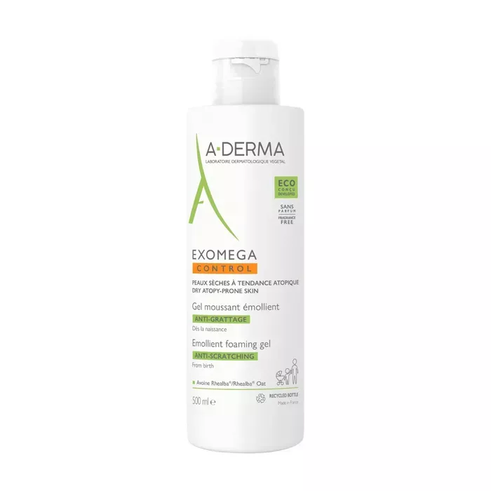 A-Derma Exomega Control Gel Moussant émollient 500ml é Anti-Grattage & Hydratation