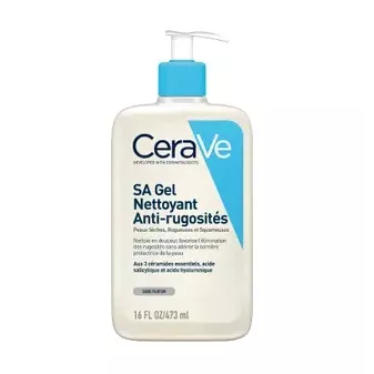 CeraVe Gel Nettoyant SA Anti-Rugosités | Pour Peaux Séches et Rugueuses é 473 ml