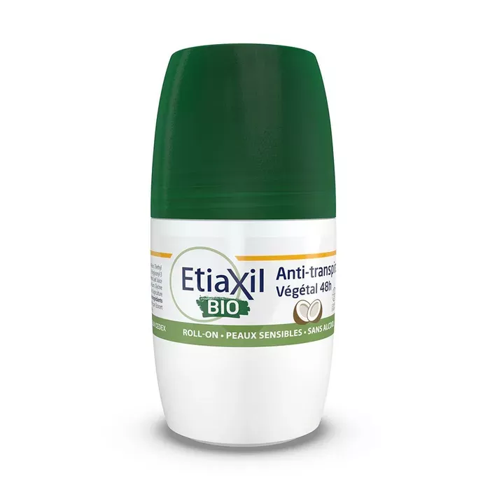 Etiaxil Déodorant Anti-Transpirant Végétal 48h Roll-On Coco Bio | Peaux Sensibles é 50 ml