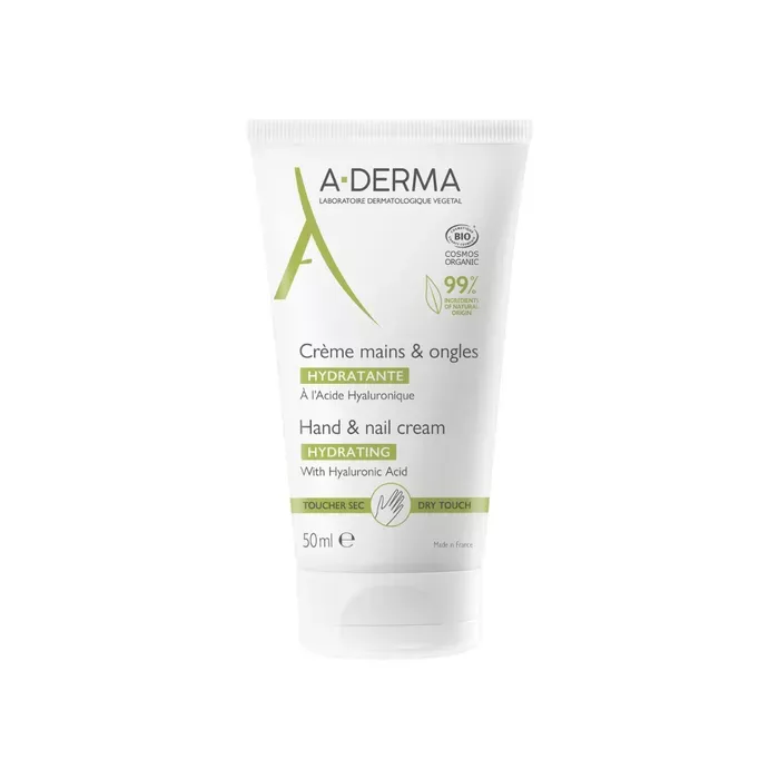 A-Derma Créme Mains et Ongles Hydratante | Acide Hyaluronique é 50 ml