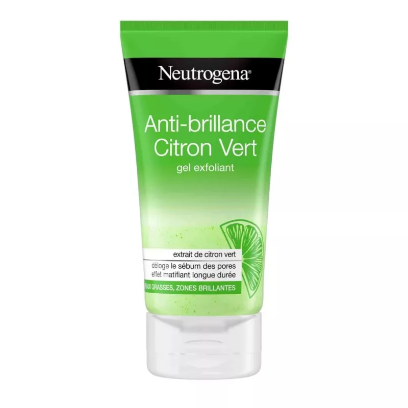 Neutrogena Anti-Brillance Citron Vert é Gel Exfoliant Visage Purifiant Peaux Grasses 150ml