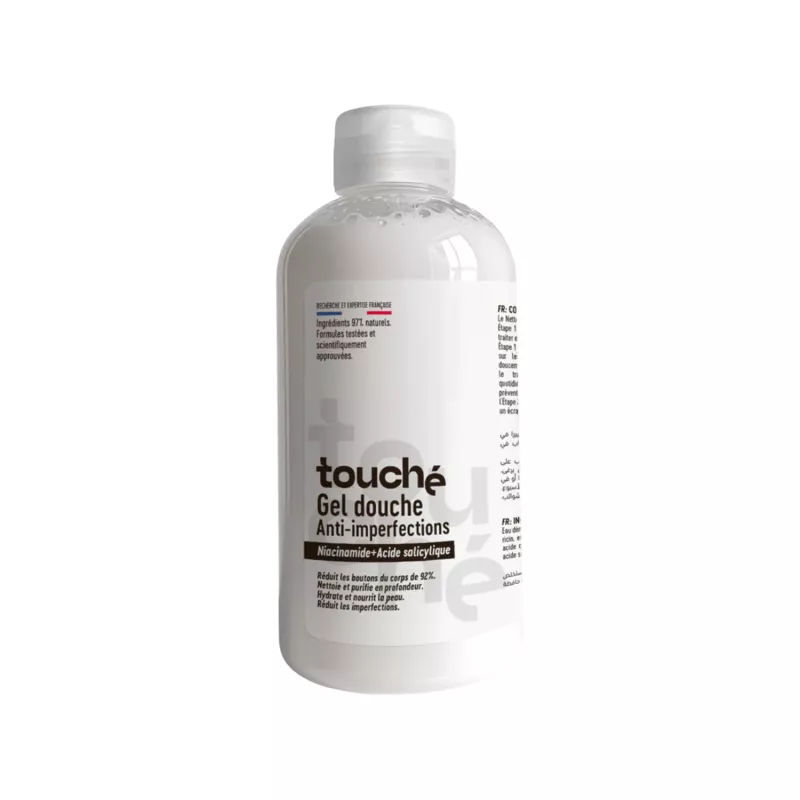 TOUCHE Gel Douche Nettoyant Anti-Imperfections é Acide Salicylique & Niacinamide é 250 ml
