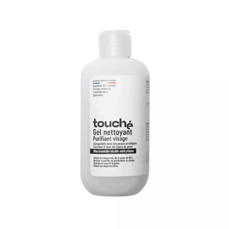 TOUCHE Gel Nettoyant Purifiant Visage é Acide Salicylique & Niacinamide é Anti-Imperfections é 150 ml