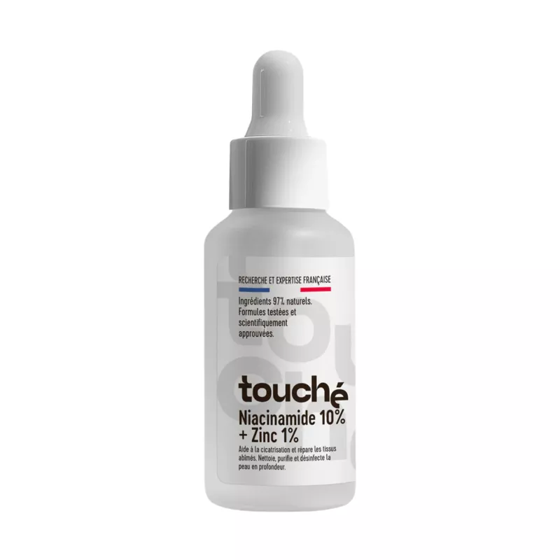 TOUCHE Niacinamide 10% + Zinc 1% é Sérum Anti-Imperfections é Peau Lisse et Unifiée é 30 ml