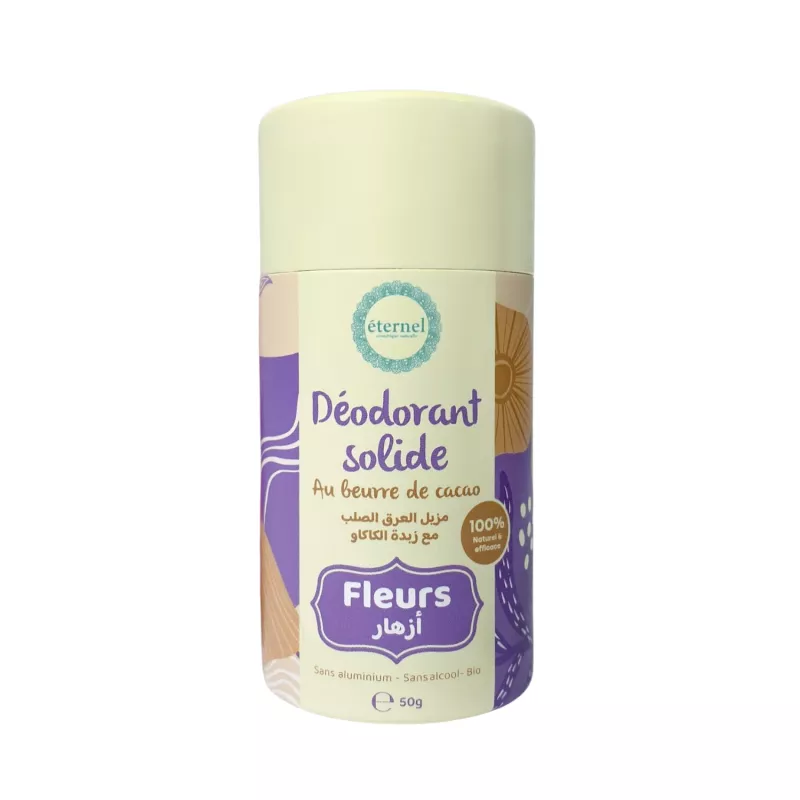éternel Déodorant Solide BIO é Parfum Fleurs é 100 % Naturel é 50 g