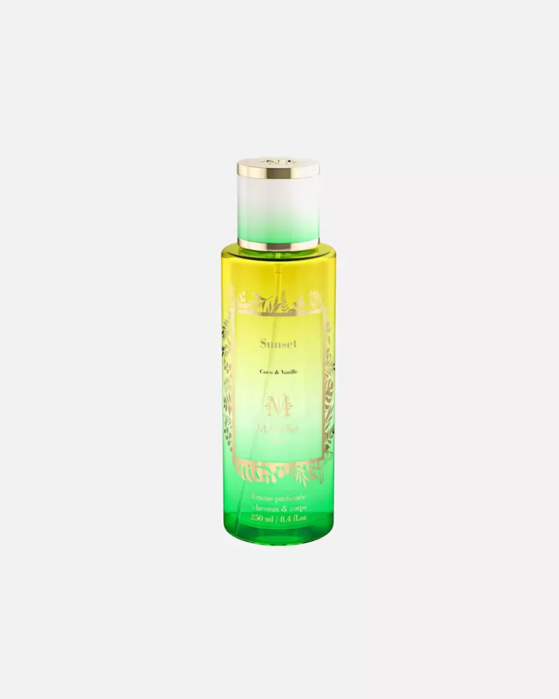 Maison Maéssa é Brume Parfumée Sunset Coco & Vanille é Brume corps et cheveux exotique é 250ml