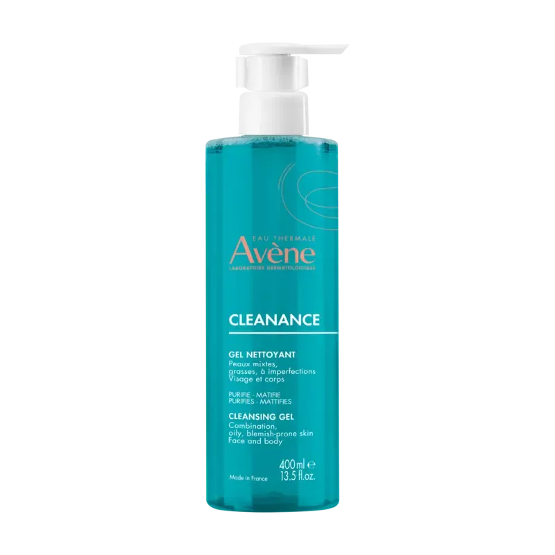 Avéne Cleanance Gel Nettoyant Purifiant é Visage et Dos é Peaux Grasses é Imperfections é 400ml