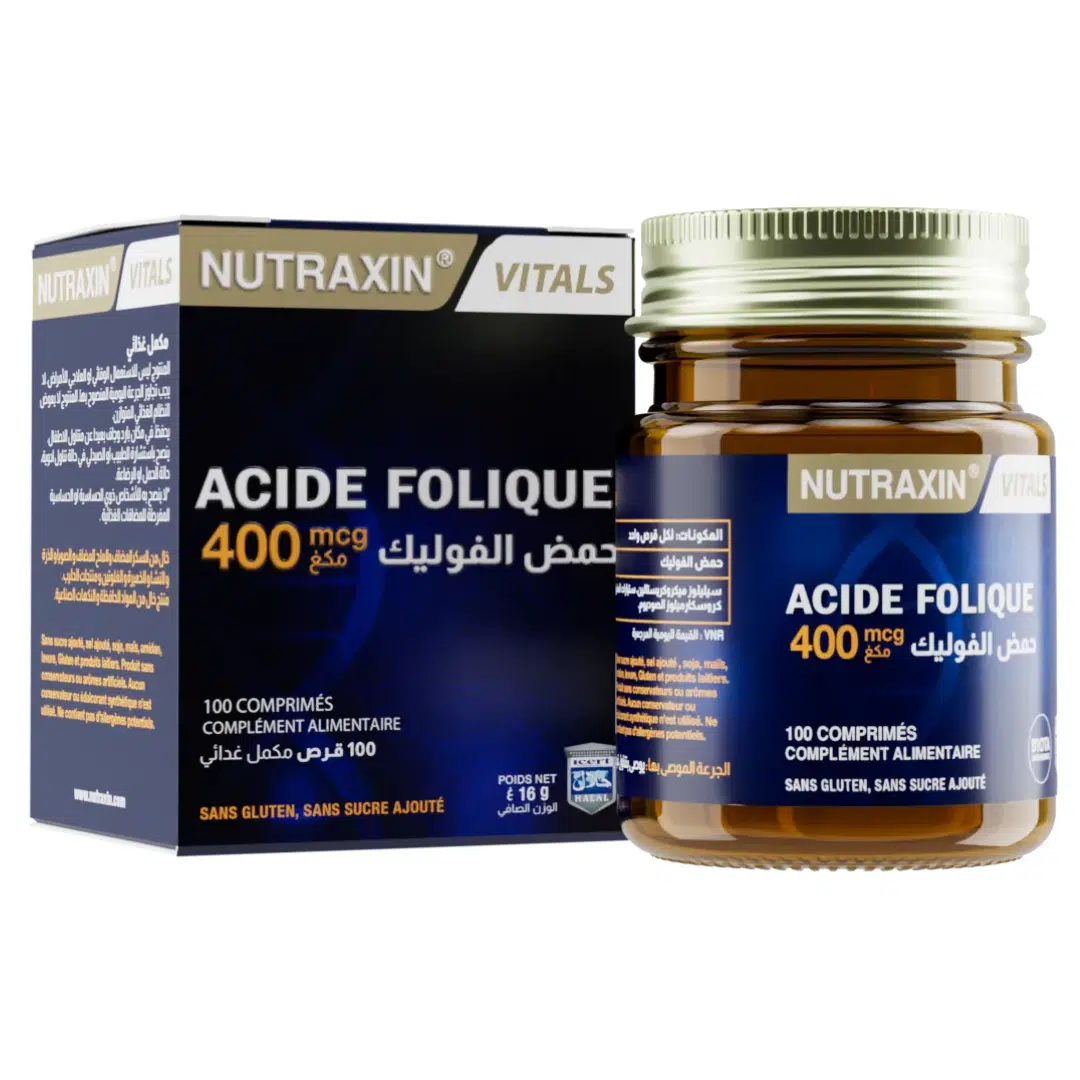 NUTRAXIN Acide Folique 400 mcg – 100 Comprimés