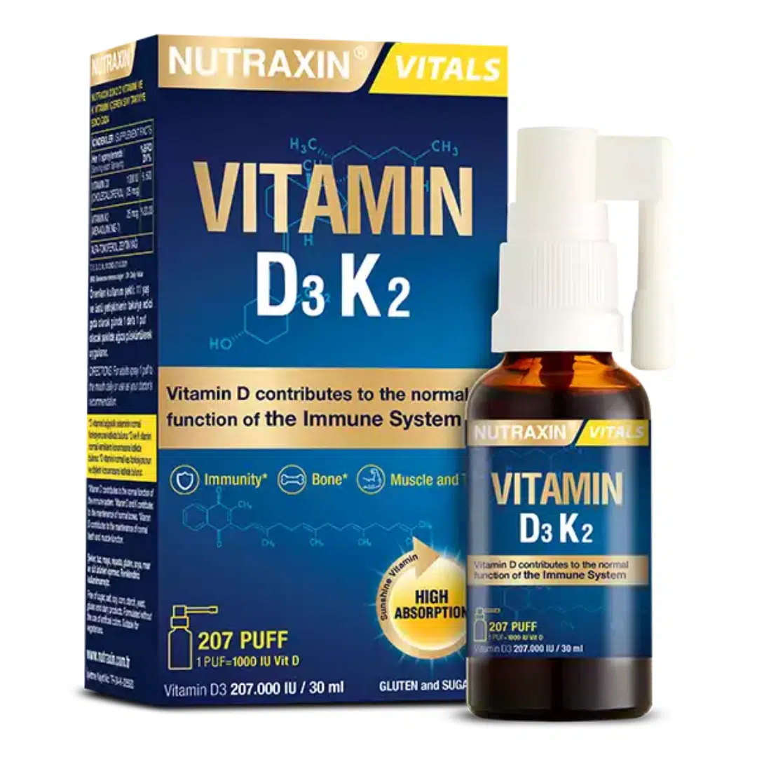 Nutraxin Vitamine D3 K2 1000 UI – Spray sublingual