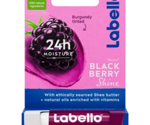 Labello Blackberry Shine baume à lèvres hydratant 24h avec beurre de karité et vitamine E, teinte bordeaux brillante naturelle