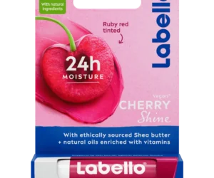 Labello Cherry Shine baume à lèvres hydratant 24h avec beurre de karité et vitamine E, teinte rouge cerise naturelle