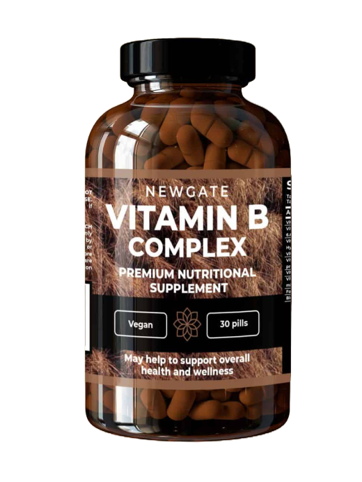Newgate Vitamin B Complex, complément alimentaire vegan pour l’énergie, la vitalité et la santé du système nerveux – 30 gélules