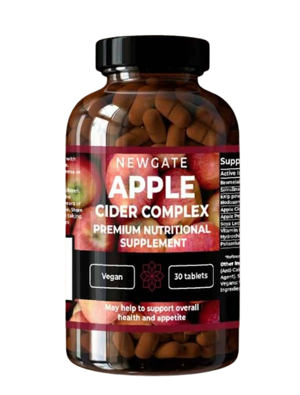 NEWGATE Apple Cider Complex, complément minceur naturel au vinaigre de cidre de pomme, régule l’appétit et soutient la perte de poids – 30 comprimés