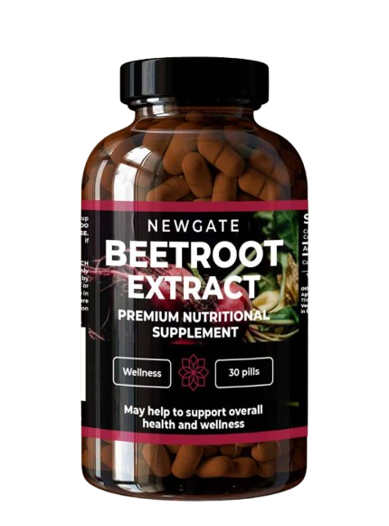 NEWGATE Beetroot Extract, complément naturel à base de betterave rouge, riche en bétalaïnes antioxydantes pour l’énergie et la santé cardiovasculaire – 30 comprimés