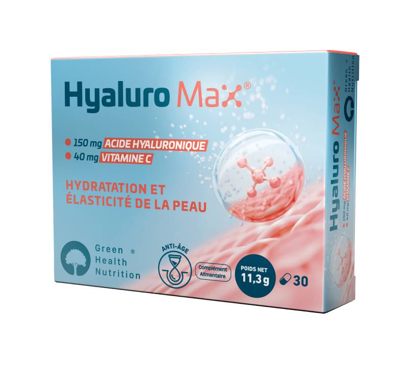 Green Health Hyaluro Max acide hyaluronique vitamine C complément anti-âge hydratant
