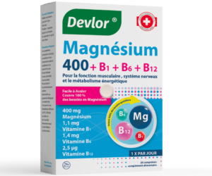Devlor Magnésium 400 B1 B6 B12 complément alimentaire anti-fatigue et anti-stress pour la vitalité quotidienne