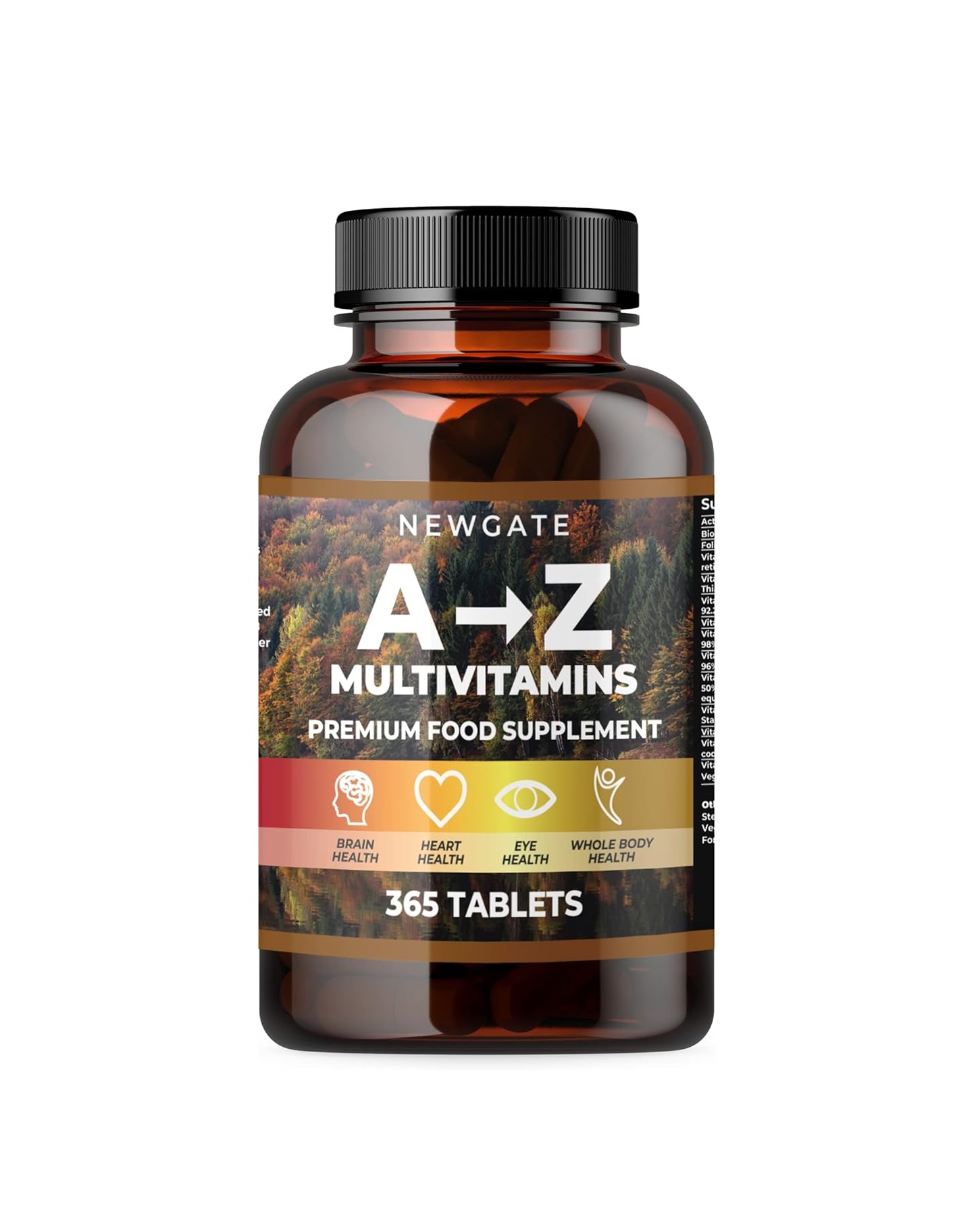 Complément alimentaire multivitamines NEWGATE A-Z 365 comprimés pour énergie, santé et vitalité