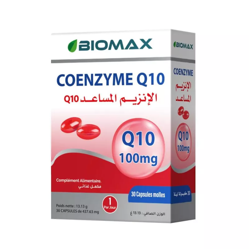 Boîte de complément alimentaire BIOMAX Coenzyme Q10 Énergie