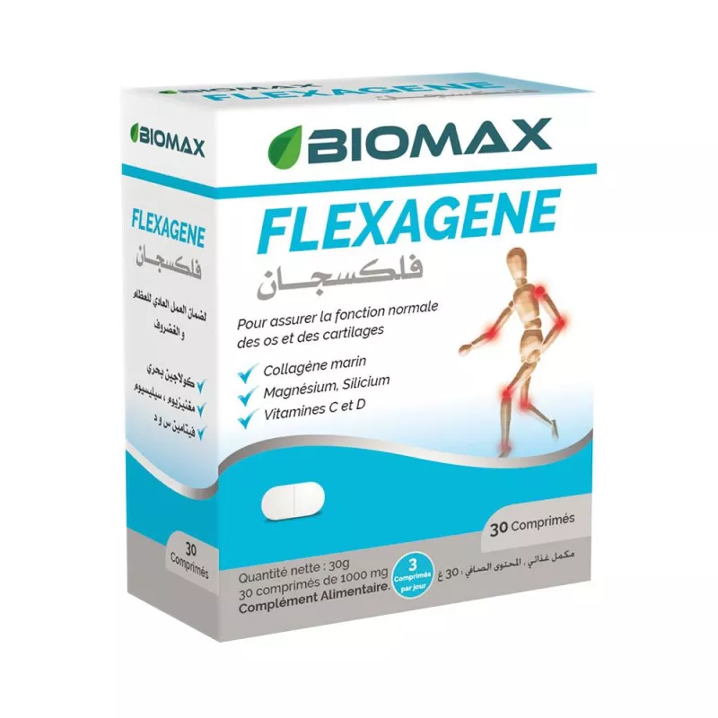 Boîte Biomax Flexagene Collagène Marin complément articulations et os