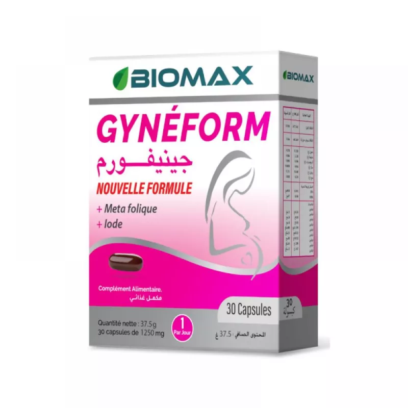 Boîte Biomax Gynéform Grossesse complément alimentaire multivitamines femme enceinte