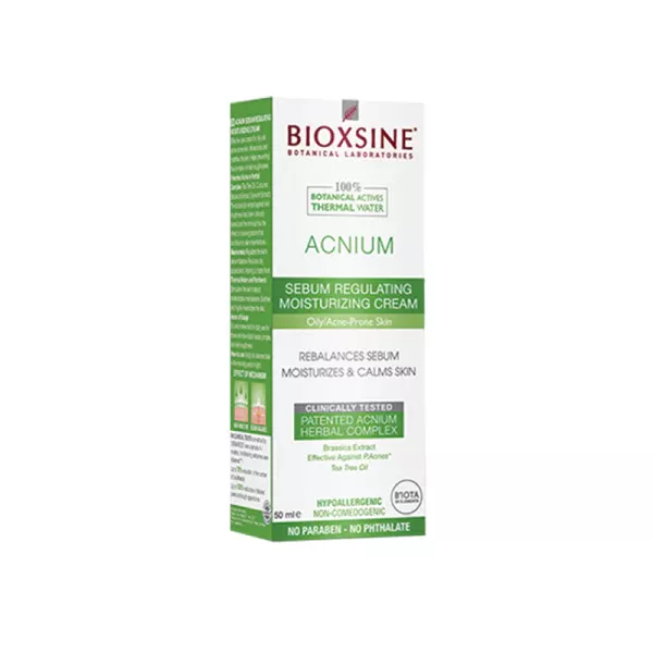 Tube de crème hydratante Bioxcin Acnium Mat pour peau acnéique