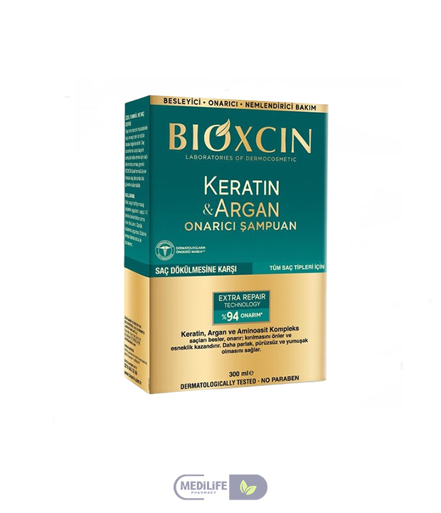 Flacon Shampooing Bioxcin Keratin et Argan 300ml
